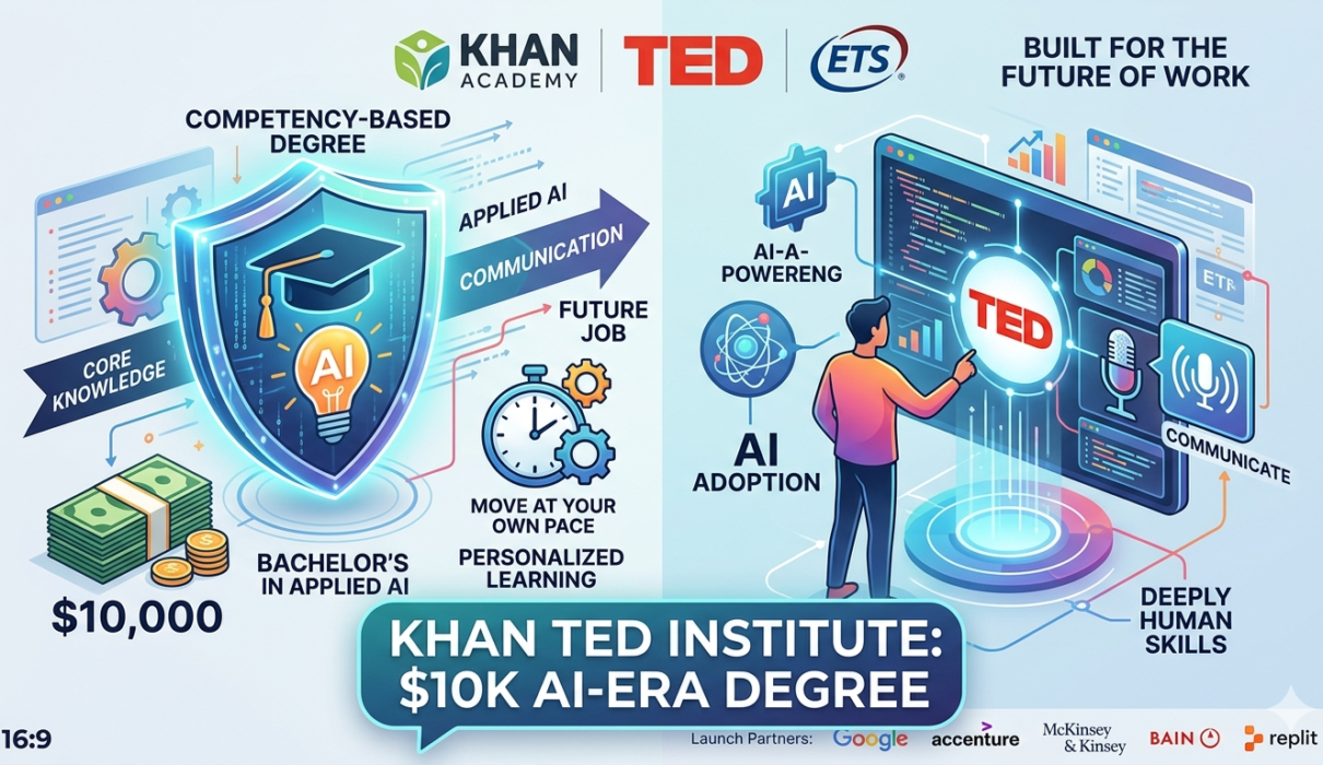 Khan TED Institute: A $10,000 AI-Era College Degree Built for the Future of Work