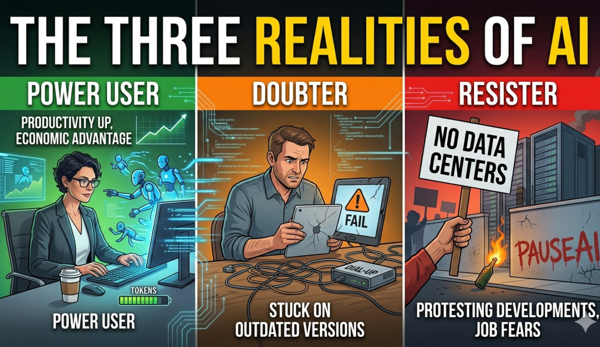 The Three Realities of AI: Power Users, Doubters, and Resisters