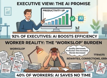The AI Divide: Executives See Productivity, Workers Drown in "Workslop"