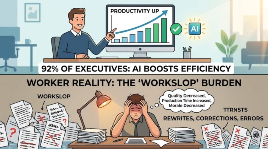 The AI Divide: Executives See Productivity, Workers Drown in "Workslop"